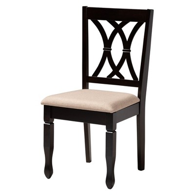 Maya Modern Beige Fabric and Espresso Wood 5-Piece Dining Set