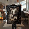 Cozy Opossum Print Flannel Car Nap Blanket, All Season Polyester Throw for Vehicle Interior Accessories, Christmas Gift. - 3 of 4