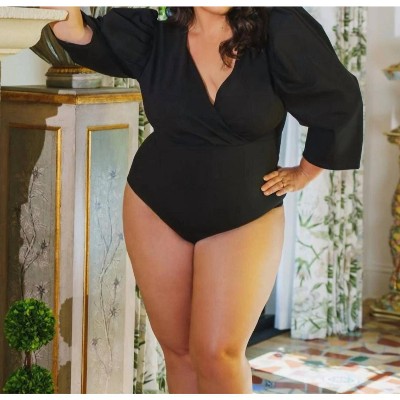 Women's Puff Sleeve Bodysuit - Plus - Adriana Contreras