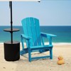 Maggift Outdoor Adirondack Chairs, Plastic Fire Pit Chairs with Drink Holder, Patio Chairs with Stool Legs for Lawn Garden, Blue 31.4"*29.6"*36.4" - 2 of 4