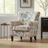 TOAOTBNBO Upholstered Accent Chair with Tapered Birch Wood Leg, Sofa Armchair with Rolled Armrests Club Chair for Bedroom, White - 4 of 4