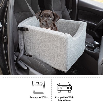 Gray Soft Sided Pet Car Seat with Safety Tether