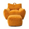 Lyngins Corduroy Bean Bag Sofas for Kids and Adults,Comfy Lazy Sofa Chairs with Armrests and Footstool for Living Room - 4 of 4
