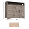 Farmhouse Buffet Cabinet with Drawers & Open Shelf, Sideboard with Storage - 2 of 4