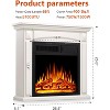 ZAFRO Electric Fireplace with Mantel, Freestanding 750/1500W Heater , Adjustable Flame  and LED Flame for Indoor Use, White - 2 of 4