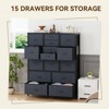 48" Tall 15-Drawer Fabric Dresser - Steel Frame & Wood Top Storage Tower for Bedroom, Closet, Living Room - 4 of 4