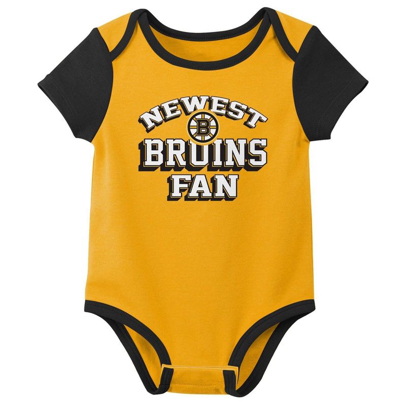 NHL Boston Bruins Infant Boys&#39; 3pk Bodysuit, 2 of 5