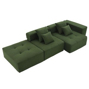 NicBex Modular L Shape Sectional Sofa Corduroy Floor Couch with 4 Pillows for Living Room and Apartment - 1 of 4