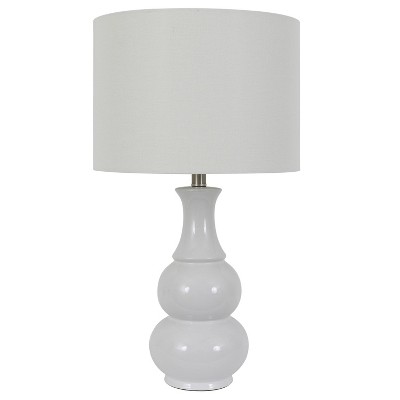 26.5" Harper Ceramic Table Lamp White (Includes CFL Light Bulb) - Decor Therapy