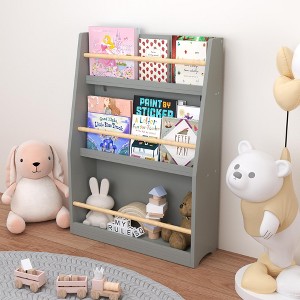 KWPZQEB Kids Bookshelf, Wooden 3 Tiers Book Shelf and Storage for Toys and Books, Wall Mount 3-Tier Book Shelf for Bedroom, Study, Living Room - 1 of 4