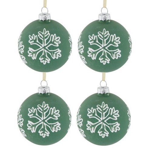 Northlight Set Of 4 White And Silver Glitter Snowflakes Christmas Ornaments  6 : Target