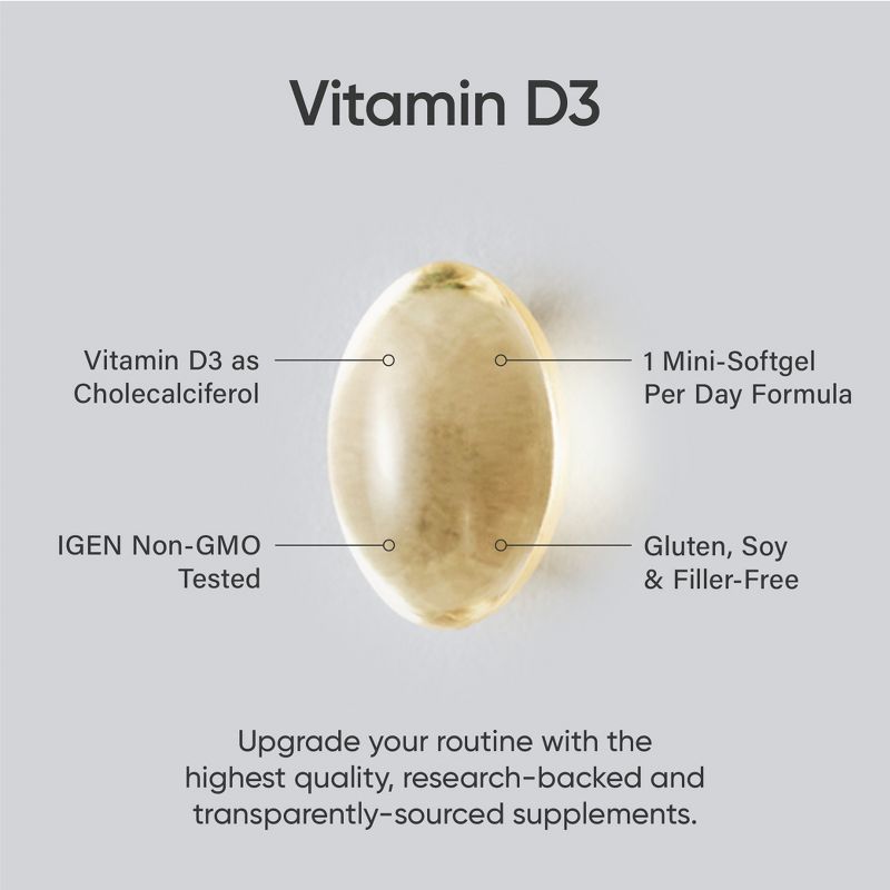 Sports Research Vitamin D3 with Coconut Oil, Softgels, 3 of 5