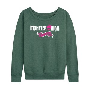 Women's - Monster High - Monster High Alumni Lightweight French Terry Wide Neck Long Sleeve Shirt - 1 of 4