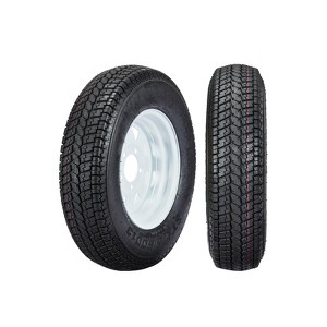 Trailer Tire On Rim, 13'' Trailer Tire - ST175/80D13 Tire & Wheel Assembly (5 Lug 4.5''), Load Range C 6 Ply White Spoke Rim - 1 of 4