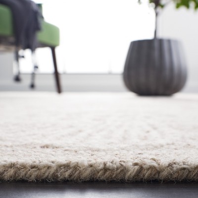 Natural Ivory Floral Wool Handmade Tufted Runner Rug
