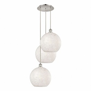 White Mouchette - 3 Light Cord Hung Multi Pendant In Modern Style-13.5 Inches Tall and 18.5 Inches Wide - 1 of 1