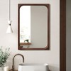 LuxenHome Rubberwood Frame Rectangle 35-Inch Tall Wall Mirror, Accent and Vanity Brown - 2 of 4
