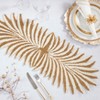 Saro Lifestyle Leafy Elegance Beaded Table Runner, 12"x33", Gold - 3 of 3