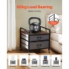 VEVOR Mini Fridge Stand with Storage, 176 lb-Capacity Mini Fridge Table with 2 Drawers & 4 Swivel Wheels, Mobile Mini Fridge Shelf, Gray - 3 of 4