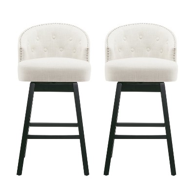 GDFStudio Combes Upholstered 33 Inch Swivel Barstools (Set of 2)