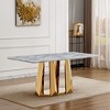 Dolonm 70-inch Modern Faux Marble Dining Table with Stainless Steel Base for 6 People - 4 of 4