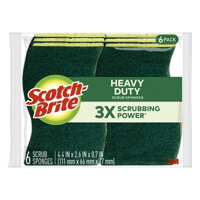 Heavy Duty Green and Yellow Scrub Sponge Pack