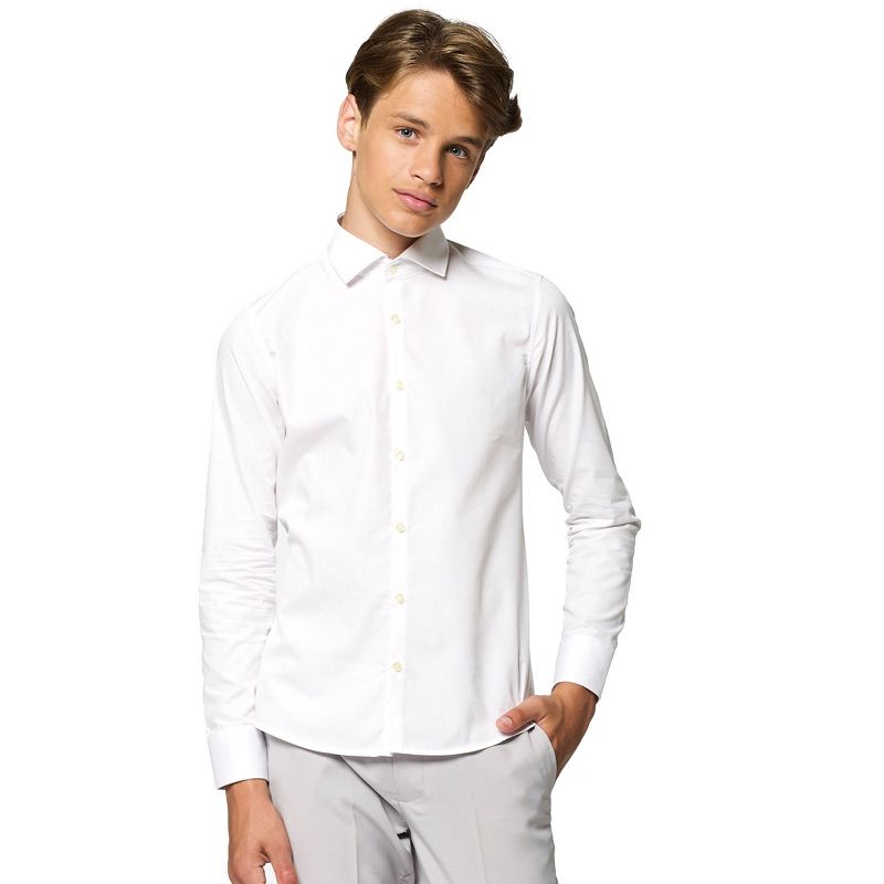 OppoSuits Teen Boys Shirt - White Knight - White, 1 of 5