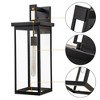 C Cattleya 22 in. Large Black Stainless Steel Outdoor Wall Lantern Sconce with Glass Panels - 3 of 4