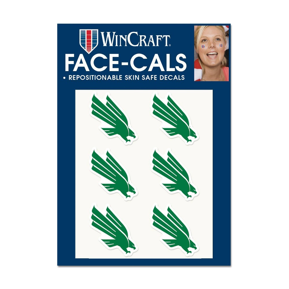 NCAA 2025 6pk Face Decals North Texas Mean Green