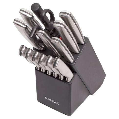 Farberware 15pc Stainless Steel Knife Block Set : Target