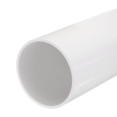 Unique Bargains Water Plumb DIY Crafts High Impact Rigid Round Pipes 8" Length ID 4" OD 4.33" White