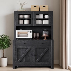 63" Kitchen Pantry Cabinet with Drawers, Hutch Cabinet with Storage, Microwave Stand, Adjustable Shelves,for Dining Room, Living Room - 1 of 4