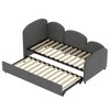 Twin Size Daybed Frame With Trundle, Wooden Frame Daybed And Roll Out Trundle Accommodate, No Box Spring Required For Living Room Guest Room - 2 of 4