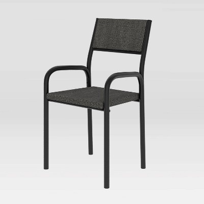 Black Armless Office Chair with Metal Frame