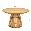 Circular Planked Wood Outdoor Dining Set 4 Ergonomic Woven Armchairs with Radial Pedestal Base - 4 of 4