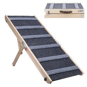 Portable Dog Ramp, Folding Pet Ramp,43.3" Long Dog Ramps for Bed Couch Car, 6 Adjustable Height from 14.5" to 25", Rated for 132 lbs - 1 of 4