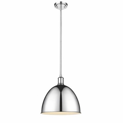 Sawyer Chrome Bell-Shaped Indoor/Outdoor 12.5" Pendant Light