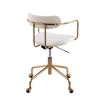 TiramisuBest Contemporary Cream Velvet Office Chair: Adjustable, 360 Swivel, Gold Frame, 5 - star Base with Casters - 3 of 3