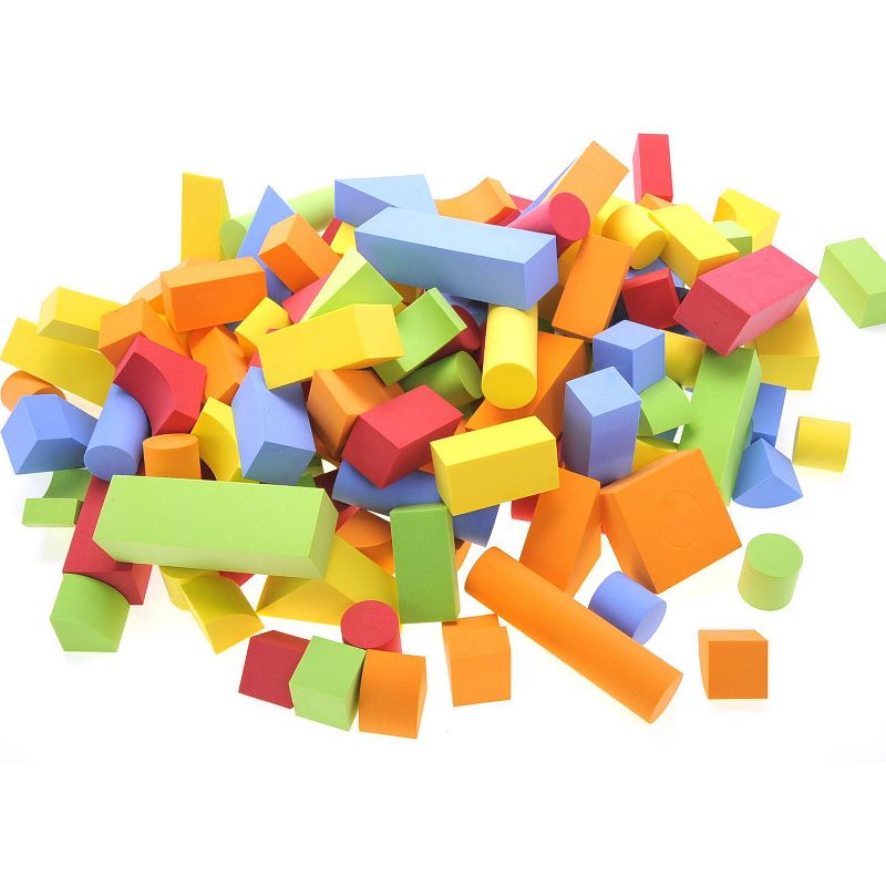 Link Worldwide 131 Piece Foam Building Blocks Creative Educational EVA Foam Bricks Toys Playset  Large, Soft, Stackable Blocks for Toddlers & Kids, 2 of 6