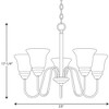 Progress Lighting, Classic, 5-Light Chandelier, Brushed Nickel, Etched Glass Shades - 2 of 2