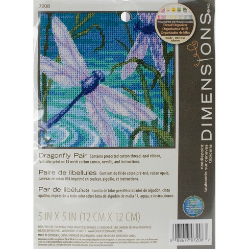 Dimensions Mini Needlepoint Kit 5x5-dragonfly Pair Stitched In Thread :  Target