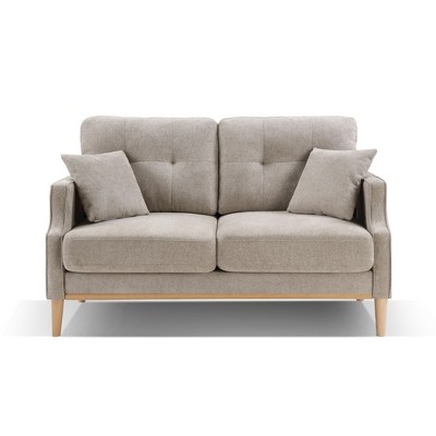 NicBex 56.7 Inch Loveseat Sofa with USB Charging Ports Comfy 2 Seater Couch with Wood Legs for Living Room,Apartment
