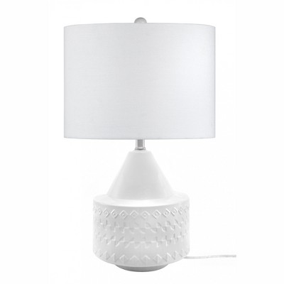 nuLOOM Madison Ceramic 23" Table Lamp Lighting - White 23" H x 15" W x 15" D