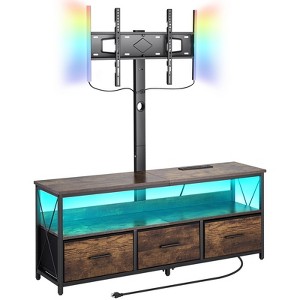 VEVOR 52" TV Stand with Mount for up to 75 in TVs, Entertainment Center with Power Outlet, Height Adjustable TV Console, Brown - 1 of 4