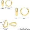 3 Pairs Small Huggie Hoop Earrings Set 14K Gold Hypoallergenic Lightweight Huggie Hoops Earrings for Women Girls - 3 of 4