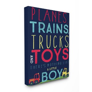 Planes Trains Trucks and Toys Stretched Canvas Kids' Wall Art (16"x20"x1.5) - Stupell Industries: Kid Artwork, Typography, Framed Canvas - 1 of 3