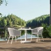 NicBex Set of 2 Outdoor Dining Chair,Modern Patio Dining Chairs with with Seat and Back Cushion,24 inch Chairs Suitable for Patio,Garden,White - 4 of 4
