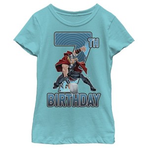 Girl's Marvel Thor Hammer 7th Birthday T-Shirt - 1 of 3