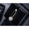 Jewelry Avalanche Women's 14K Gold Lotus Flower 14G Belly Button Ring with 0.45cttw Round Moissanites - 4 of 4