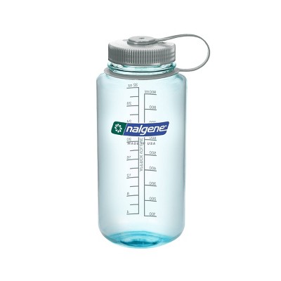 Nalgene Wide Mouth Water Bottle, 32 oz Clear w/ Yellow Cap